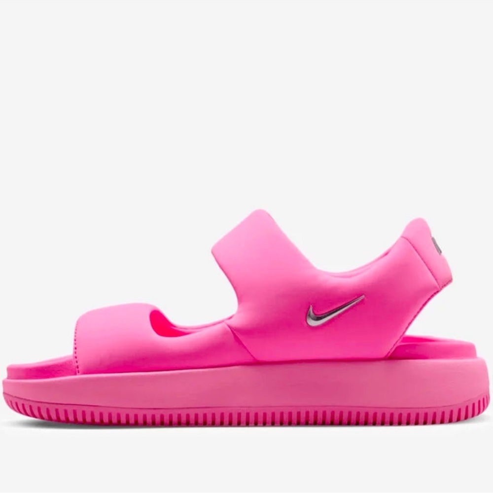 Nike Pink Sandals with Wide Straps and Flat Sole - Picture 2 of 8